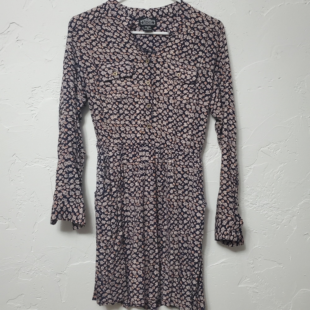 Angie Button Up Midi Floral Dress Sz Small